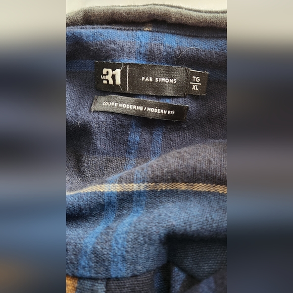 Le 31 By Simons Flannel Shirt Detachable Hood Sz XL Modern Fit - Picture 4 of 15